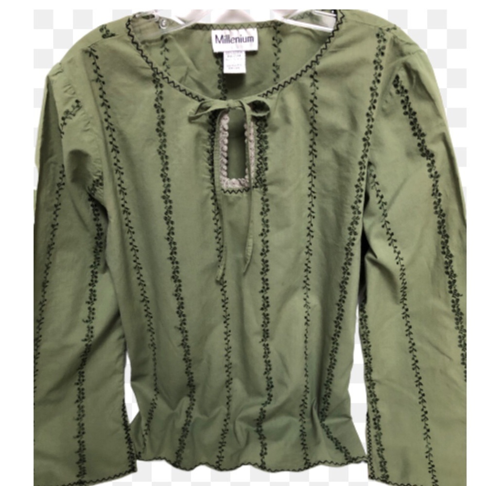 MILLENIUM eyelet design peasant type top.